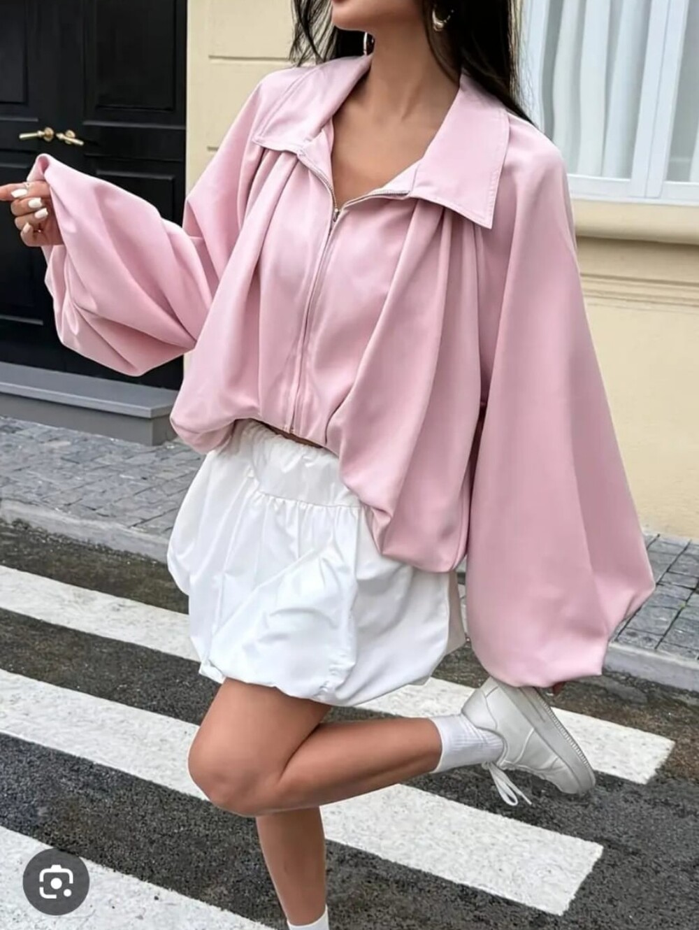 ZARA PUFF SLEEVE BOMBER JACKET SIZE M - Picture 4 of 16